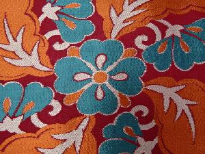 アンティーク　花唐草模様織出し名古屋帯